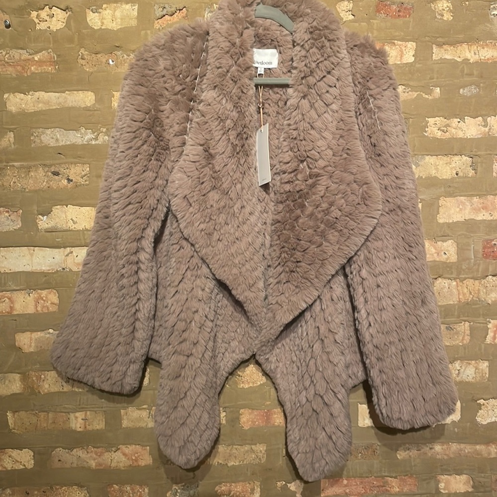 Brown/Taupe Faux Fur Jacket